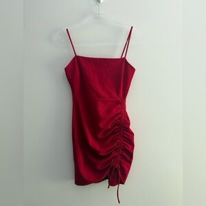 Windsor Red Ruched Mini Dress
